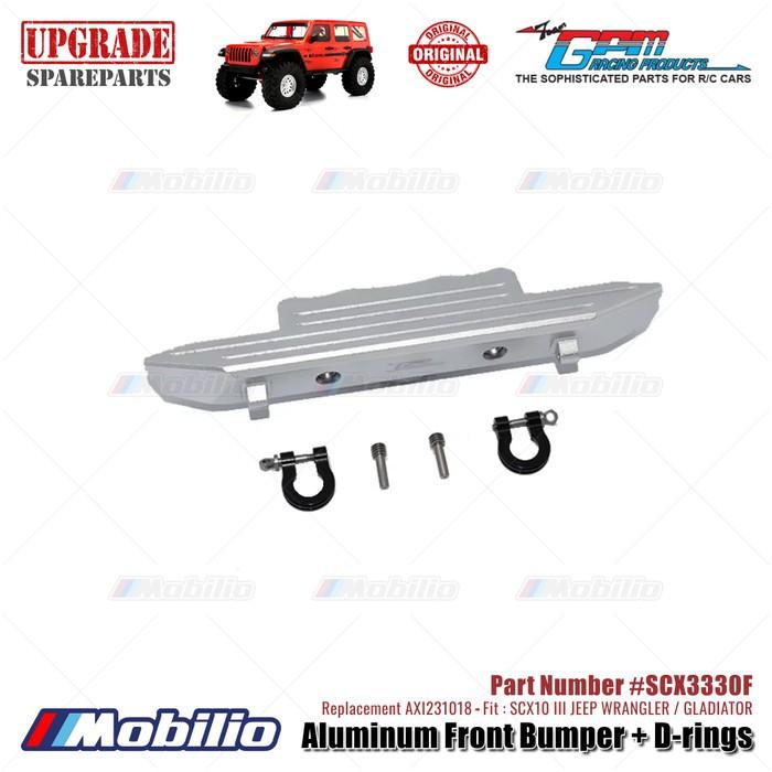 GPM Part #SCX3330F Aluminum Front Bumper + D-rings Upgrade Axial SCX10 III Jeep Wrangler - Gladiator AXI231018 Replacement Control Remote Toy
