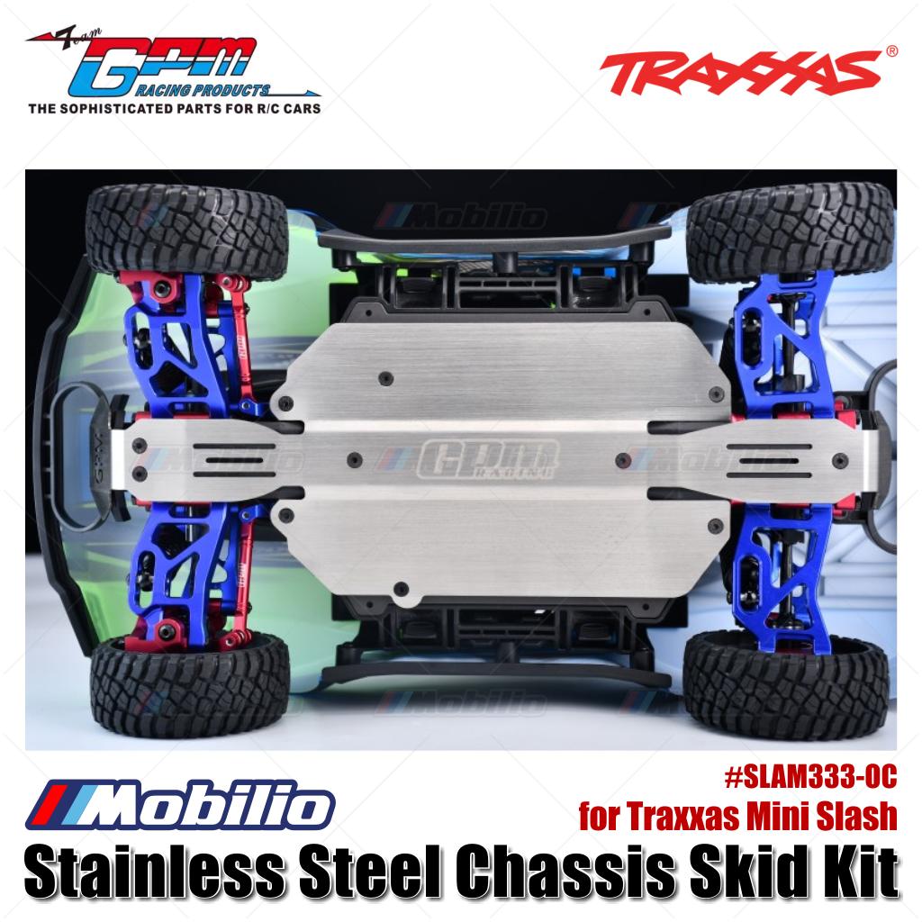 GPM Part #SLAM333-OC Stainless Steel Chassis Skid Kit for Traxxas Mini Slash Upgrade