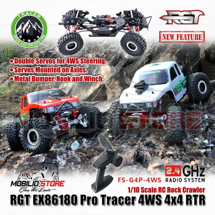 RGT EX86180 Pro Tracer 4WS 4x4 RTR 1/10 Skala RC Rock Crawler Off-Road Kendali Jarak Jauh