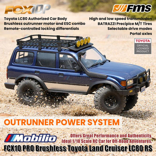 FMS FCX10 PRO Brushless Toyota Land Cruiser LC80 RS RC Crawler Adventure RTR