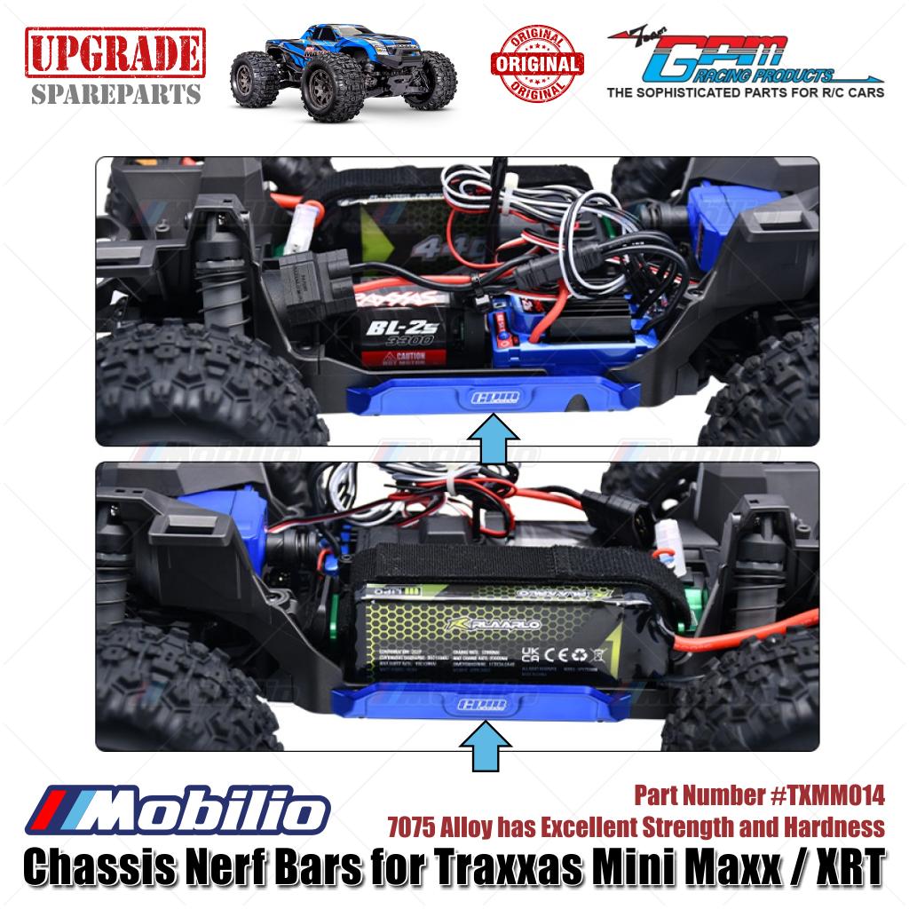 GPM Part #TXMM014 7075 Alloy Chassis Nerf Bars for RC Traxxas Mini Maxx / Mini XRT