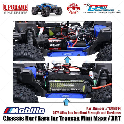 GPM Part #TXMM014 7075 Alloy Chassis Nerf Bars for RC Traxxas Mini Maxx / Mini XRT