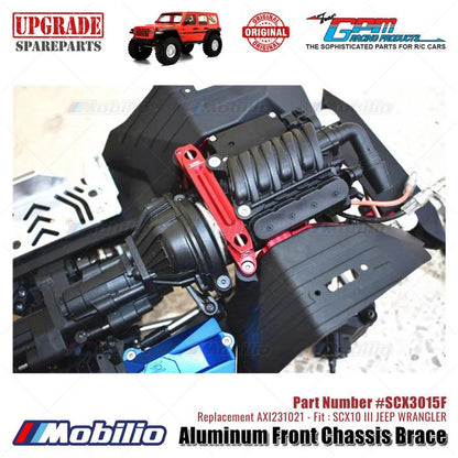 GPM Part #SCX3015F Aluminum Front Chassis Brace Upgrade Axial SCX10 III Jeep Wrangler AXI231021 Replacement