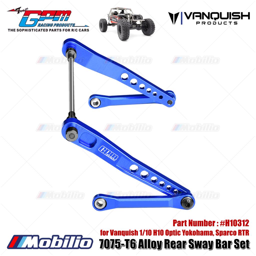 GPM Part #H10312 7075-T6 Alloy Rear Sway Bar Set for Vanquish 1/10 H10 Optic Yokohama Sparco RTR