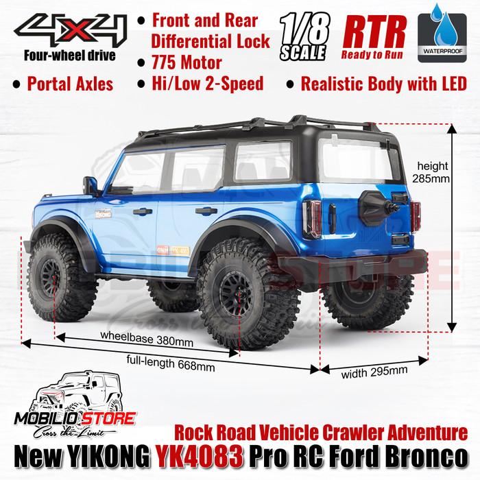 Yikong YK-4083 Ford Bronco 1/8 Scale RTR RC Rock Road Vehicle Crawler