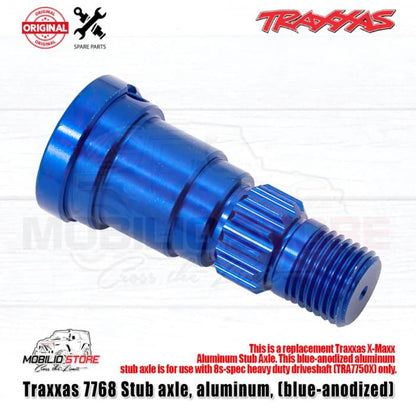 Traxxas Part #7768 Stub Axle Aluminum Blue Anodized for Traxxas Part X-Maxx, XRT