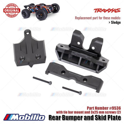 Traxxas Part #9536 Rear Bumper and Skid Plate with Tie Bar Mount RC Sledge 1/8 Scale Off-Road