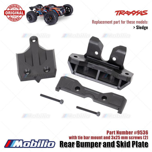 Traxxas Part #9536 Rear Bumper and Skid Plate with Tie Bar Mount RC Sledge 1/8 Scale Off-Road