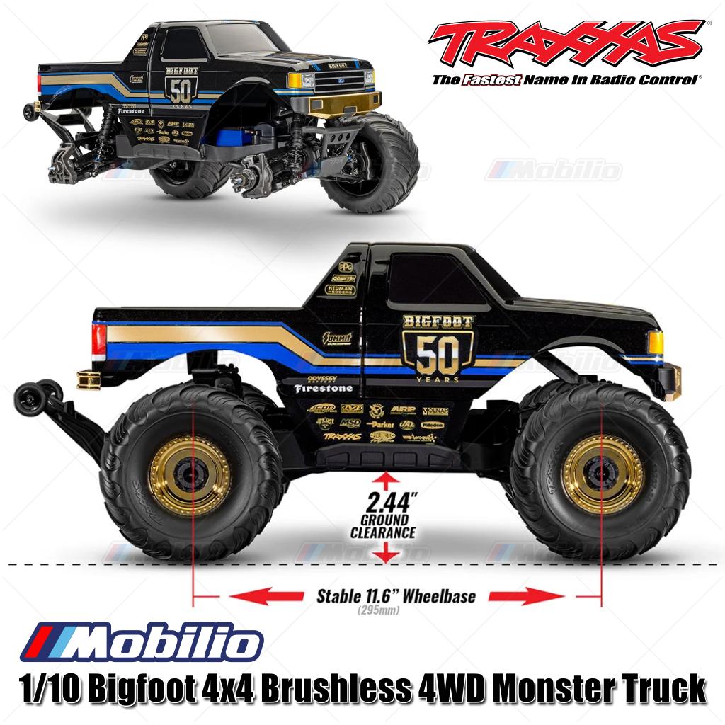Traxxas 67134-1 1/10 Bigfoot 4x4 Brushless 4WD Monster Truck Edisi Terbatas Ulang Tahun ke-50 RTR EP dengan Sistem Radio TQ 2.4 GHz