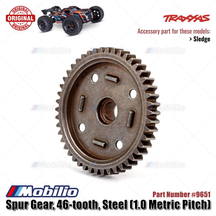 Traxxas Part #9651 46-tooth Steel Spur Gear (1.0 Metric Pitch) fits Sledge 1/8 Scale Off-Road