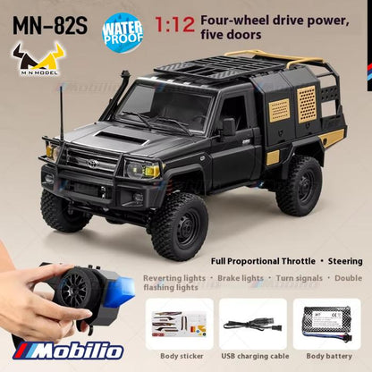 MN82S 1/12 Scale Electric 4WD Off-Road Crawler Toyota Land Cruiser LC79 Car Adventure  Remote Control