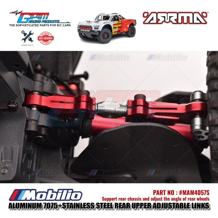 GPM Part #MAM4057S Aluminum and Stainless Steel Rear Upper Adjustable Links Arrma 1/8 Mojave 4X4 4S BLX Desert Truck  Remote Control