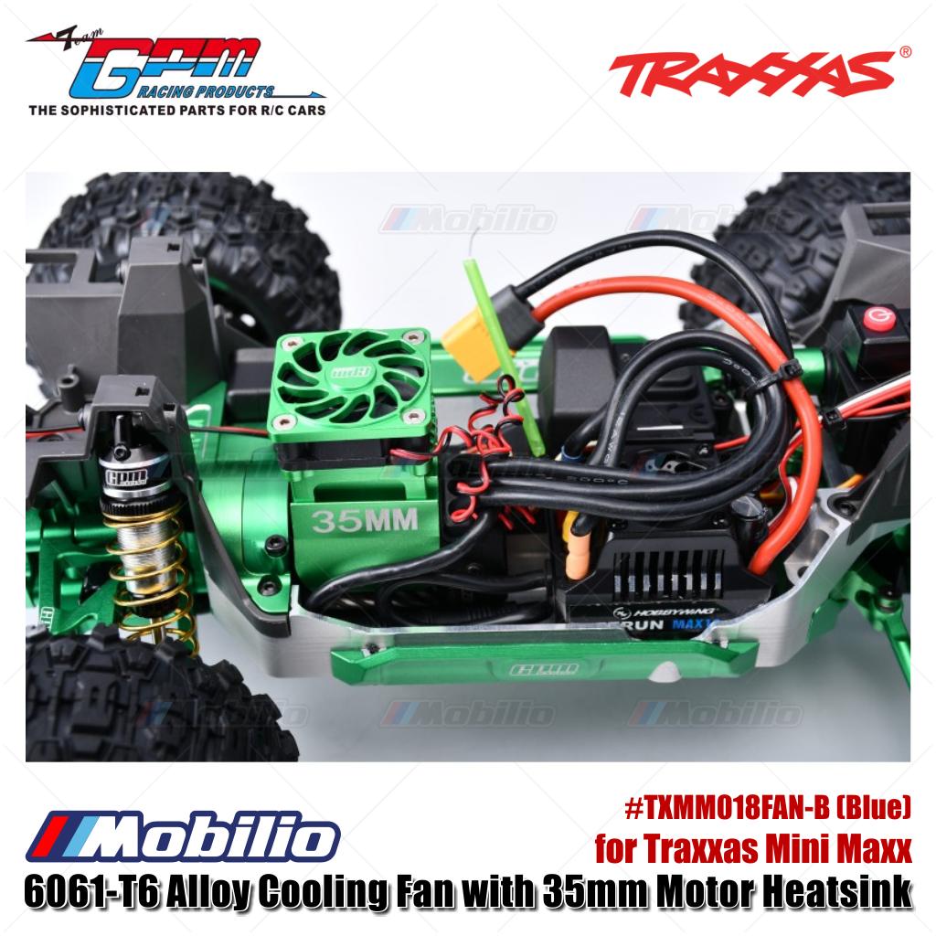 GPM Part #TXMM018FAN-B 6061-T6 Alloy Cooling Fan with 35mm Motor Heatsink for Traxxas Mini Maxx Upgrade