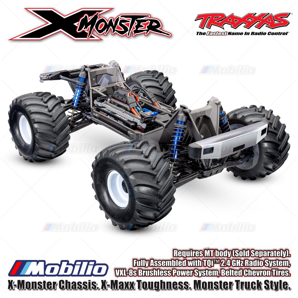 Traxxas 77036-4 X-Monster Chassis X-Maxx Toughness Monster Truck Style Fully Assembled with TQi 2.4 GHz Radio System VXL-8s Brushless Power System Belted Chevron Tires and MT body Dijual Terpisah 7691-BLK