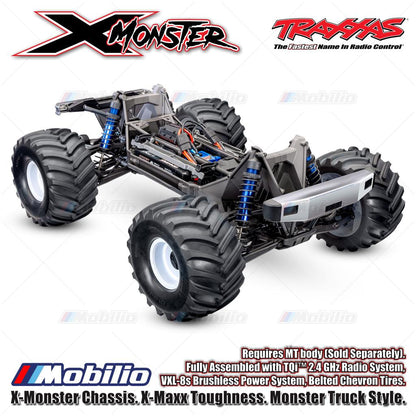 Traxxas 77036-4 X-Monster Chassis X-Maxx Toughness Monster Truck Style Fully Assembled with TQi 2.4 GHz Radio System VXL-8s Brushless Power System Belted Chevron Tires and MT body Dijual Terpisah 7691-BLK