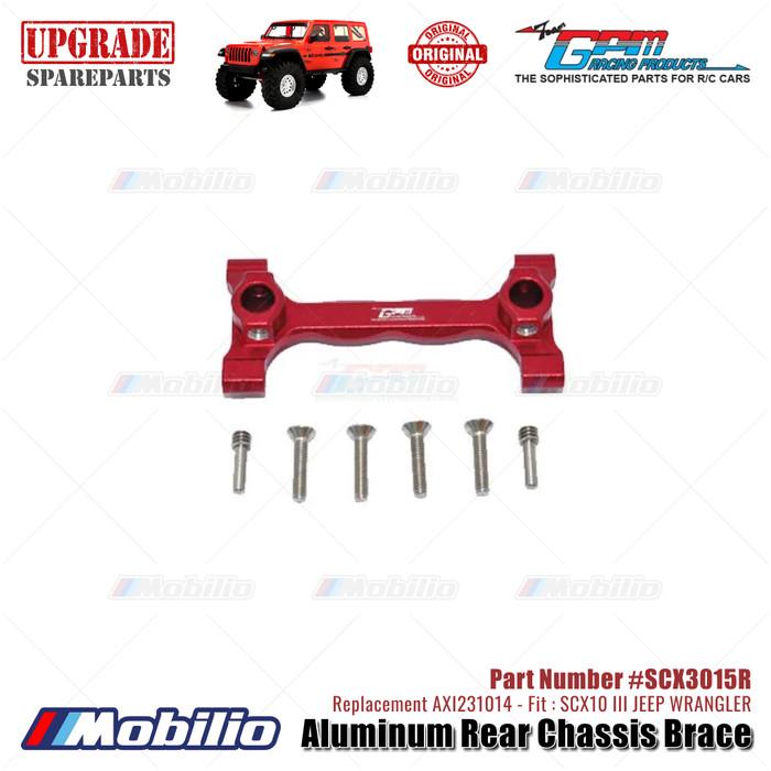 GPM Part #SCX3015R Aluminum Rear Chassis Brace Upgrade Axial SCX10 III Jeep Wrangler AXI231014 Replacement