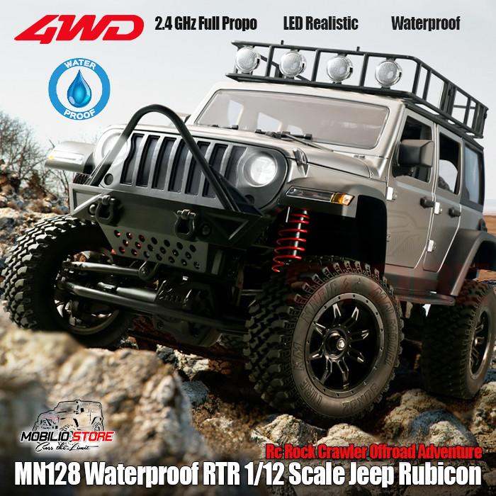 MN128 Waterproof RTR 1/12 Scale Jeep Rubicon RC Rock Crawler Adventure