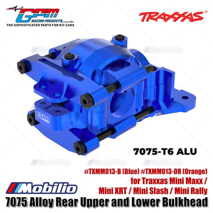 GPM Part #TXMM013 7075 Alloy Rear Upper and Lower Bulkhead for Traxxas Mini Maxx / Mini XRT / Mini Slash / Mini Rally Upgrade