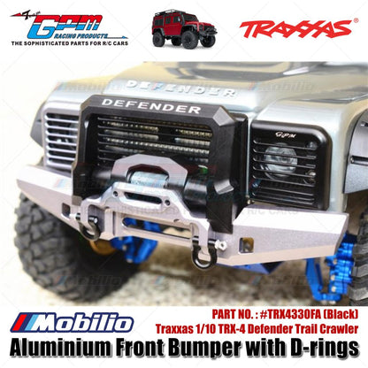 GPM Part #TRX4330FA Aluminium Front Bumper with D-rings for Traxxas 1/10 TRX-4 Defender Trail Crawler