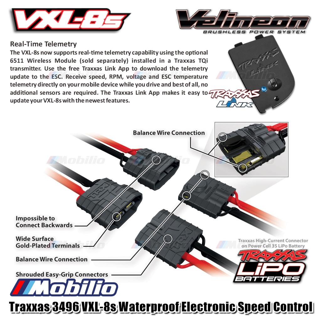 Traxxas Part #3496 Velineon VXL-8s Waterproof Electronic Speed Control (Brushless)