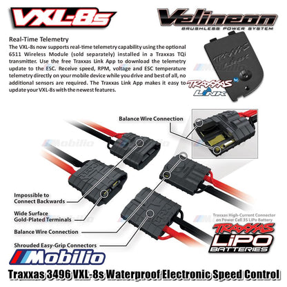 Traxxas Part #3496 Velineon VXL-8s Waterproof Electronic Speed Control (Brushless)