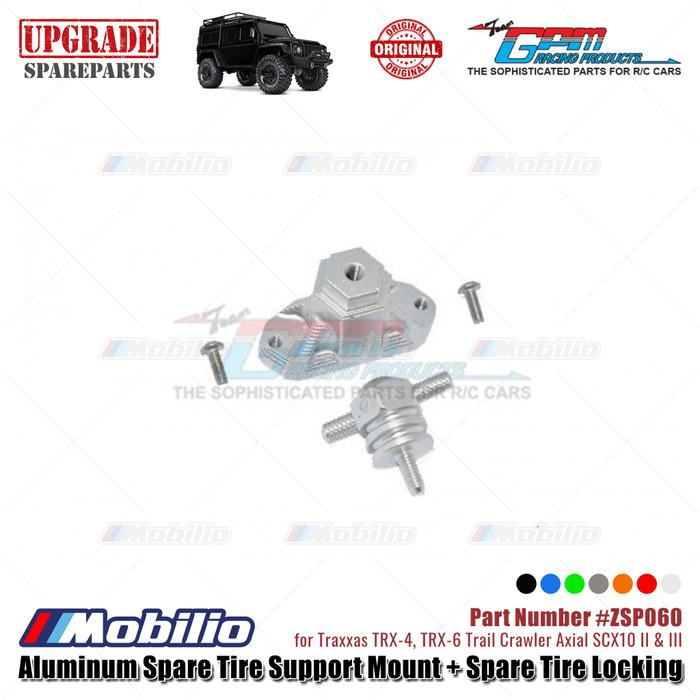 GPM Part #ZSP060 Aluminum Spare Tire Support Mount and Spare Tire Locking for 1/10 Crawlers RC Traxxas TRX4 Axial SCX10