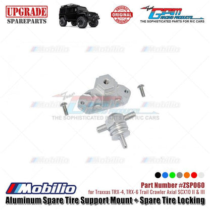 GPM Part #ZSP060 Aluminum Spare Tire Support Mount and Spare Tire Locking for 1/10 Crawlers RC Traxxas TRX4 Axial SCX10