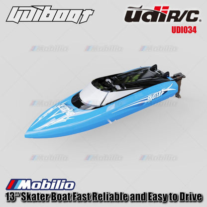 UDIR/C UDI034 13″ Skater Boat Fast Reliable and Easy to Drive Waterproof Self-Righting RC Kapal Perahu RTR