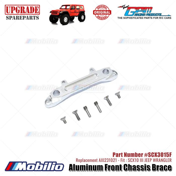GPM Part #SCX3015F Aluminum Front Chassis Brace Upgrade Axial SCX10 III Jeep Wrangler AXI231021 Replacement
