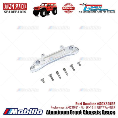 GPM Part #SCX3015F Aluminum Front Chassis Brace Upgrade Axial SCX10 III Jeep Wrangler AXI231021 Replacement