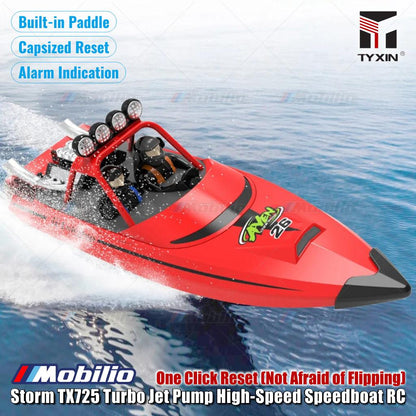 Storm TX725 Turbo Jet Pump High-Speed Speedboat RC Boat One Click Reset (Not Afraid of Flipping)