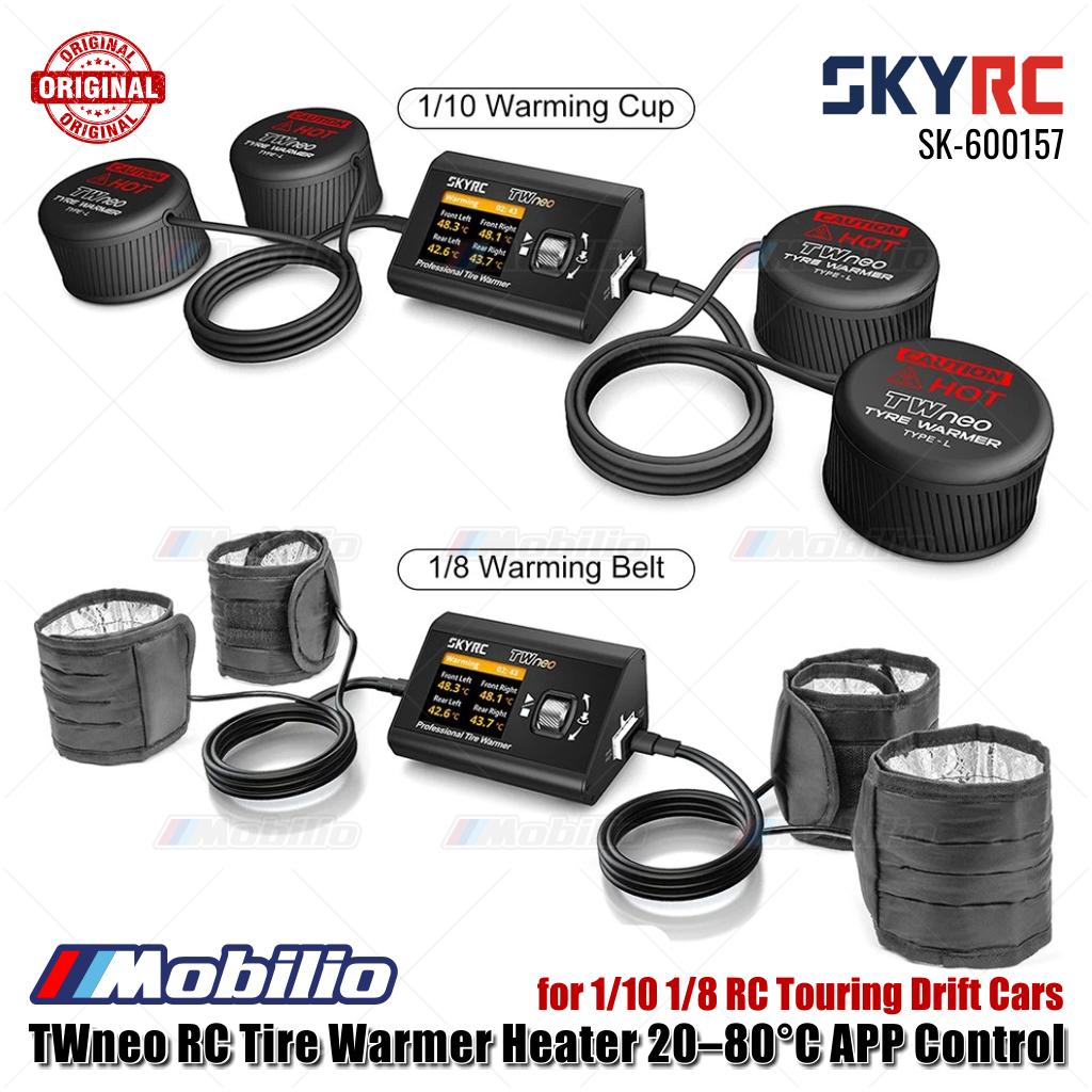 SkyRC #SK-600157 TWneo RC Penghangat Ban Pemanas 20–80℃ Kontrol Suhu 4 Roda Independen Kontrol Aplikasi untuk Ban Balap Mobil On-Road RC Skala 1/8 & 1/10