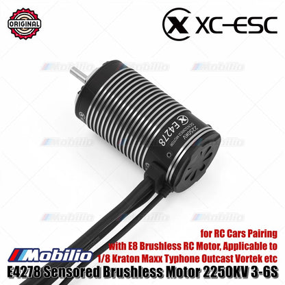 XC-ESC E4278 Motor Brushless Sensor 2250KV FOC 3-6S untuk RC Truk Rakasa 1/8