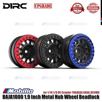 D1RC BAJA1000 Velg Logam Hub Beadlock 1.9 Inci untuk Crawler RC 1/10 1/8 TRAXXAS AXIAL RC4WD Bagian Peningkatan