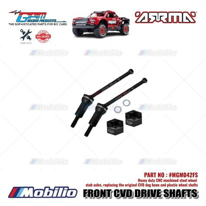 GPM Part #MGM042FS 4140 Medium Carbon Steel Front CVD Drive Shafts 42mm with 7075 Alloy Wheel Hex RC Arrma Mojave Grom Control Remote