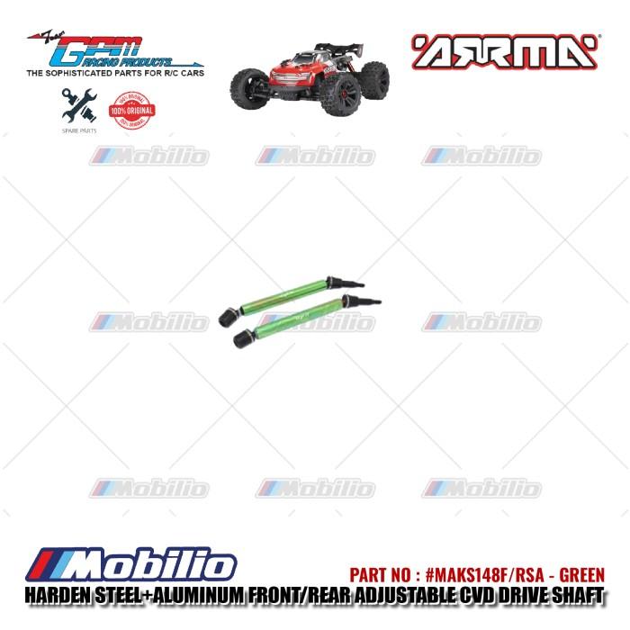 GPM Part #MAKS148F/RSA Hard Steel+Aluminum Front/Rear Adjustable CVD Drive Shaft RC Upgrade Arrma Kraton 4X4 4S BLX