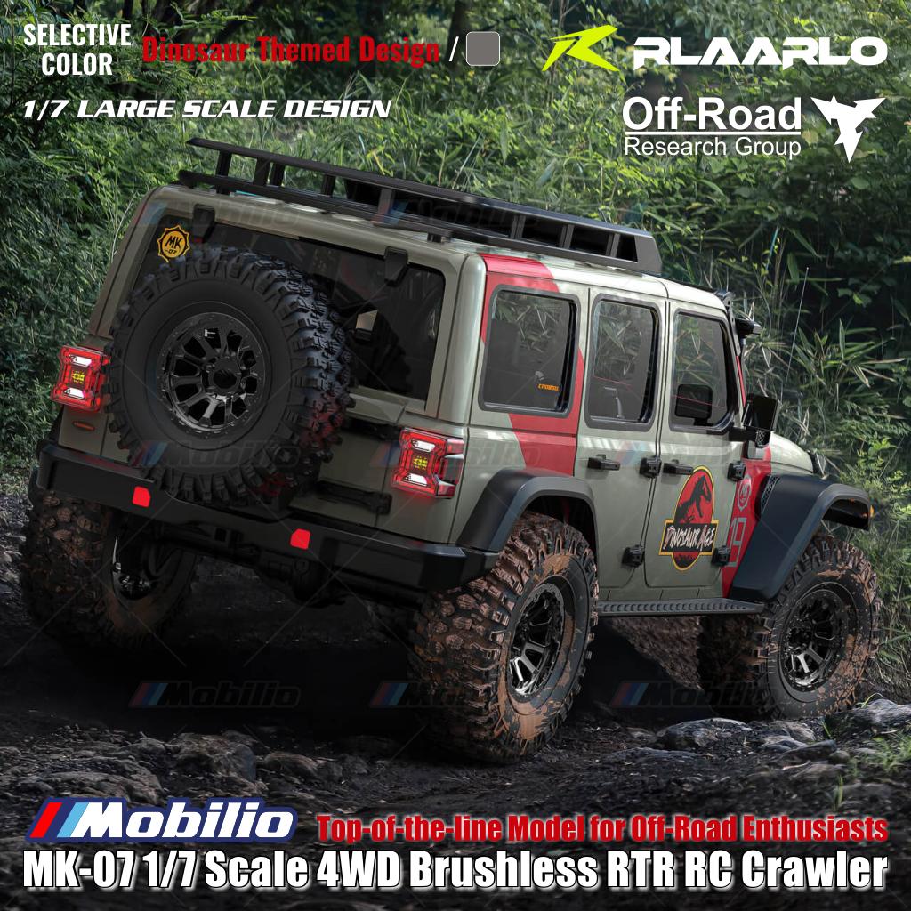 Rlaarlo MK-07 Skala 1/7 4WD Brushless RTR 2.4GHz RC Crawler Desain Bertema Dinosaurus yang Dilukis Tangan, Petualangan, Kendali Jarak Jauh