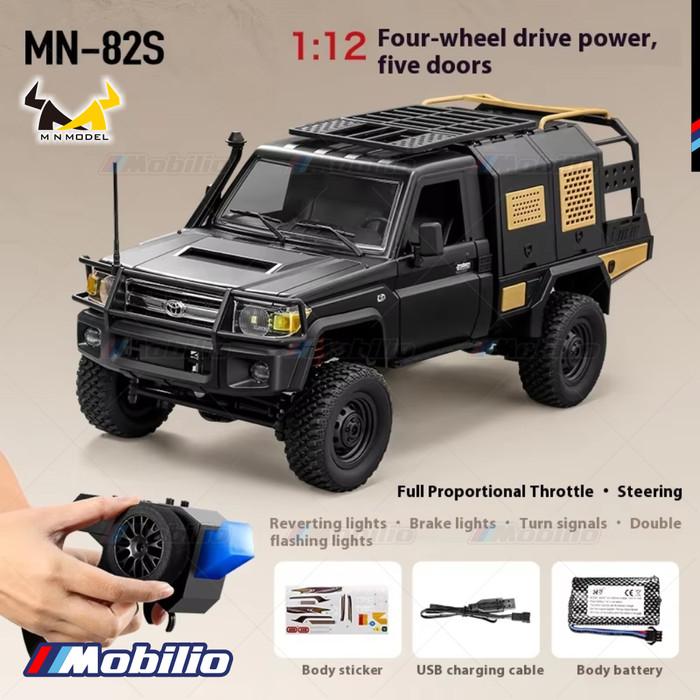 MN82S 1/12 Scale Electric 4WD Off-Road Crawler Toyota Land Cruiser LC79 Car Adventure  Remote Control