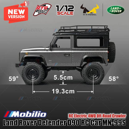 RC MN99S 1/12 Rock Crawler Model D90 Offroad 4WD Full Propo RTR All New Version Official Licensed Land Rover Upgraded Edition 2024