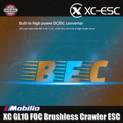 XC-ESC GL10 FOC Brushless Crawler ESC LiPo 2-4S 80A Kontinu BEC 6-13A Maks untuk Mobil Truk RC Rock Crawler