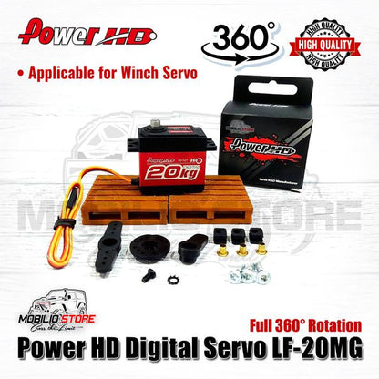 Power HD Digital Servo LF-20MG 360 Rotation 20 Kg Metal Gear RC Winch