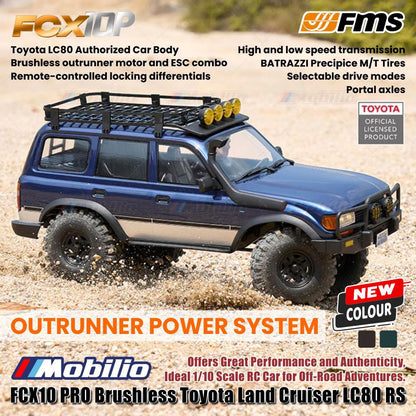 FMS FCX10 PRO Brushless Toyota Land Cruiser LC80 RS RC Crawler Adventure RTR