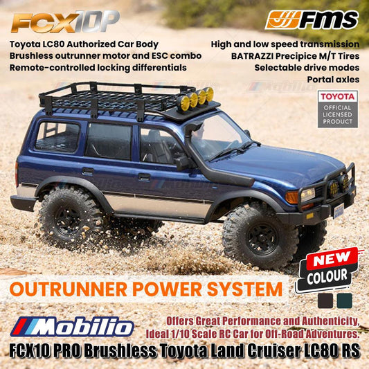 FMS FCX10 PRO Brushless Toyota Land Cruiser LC80 RS RC Crawler Adventure RTR