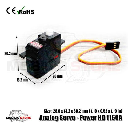 Power HD 1160A Analog Servo Mini 6.0V 2,7 Kg RC Cars Crawler 1/12 1/16