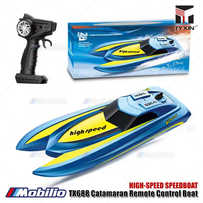 High-Speedboat TX687 Single-Hull | TX688 Catamaran Remote Control RC Boat Dual Motor 2.4GHz RTR