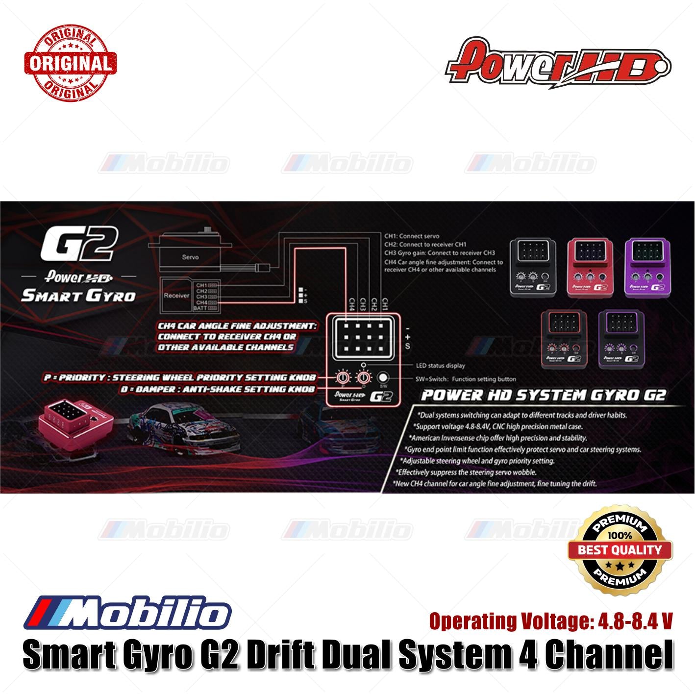 Power HD Smart Gyro G2 Drift Performance Original Part for RC Drifting Car Remote Control