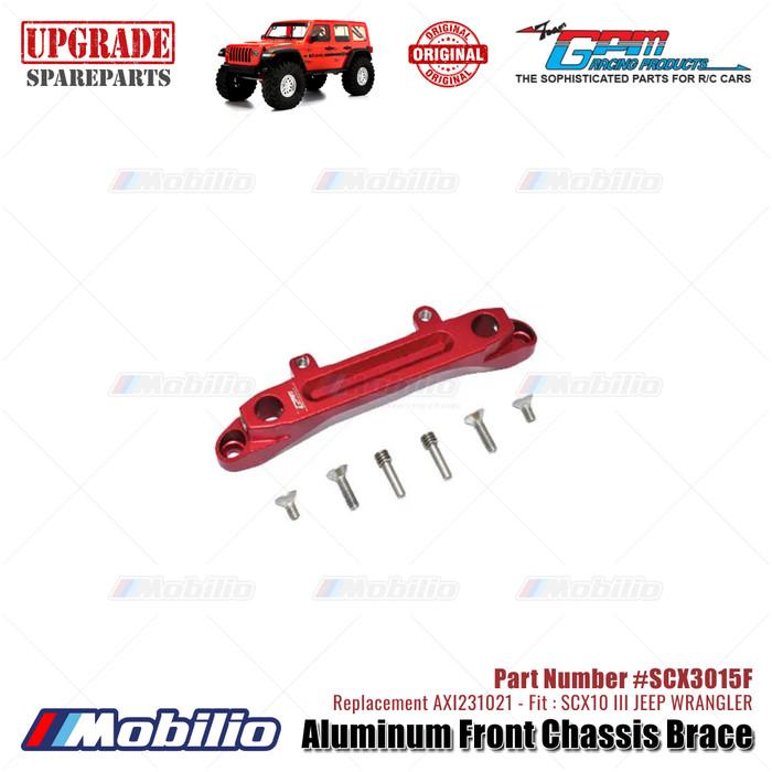 GPM Part #SCX3015F Aluminum Front Chassis Brace Upgrade Axial SCX10 III Jeep Wrangler AXI231021 Replacement