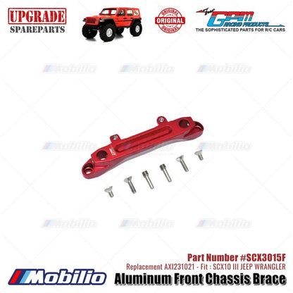 GPM Part #SCX3015F Aluminum Front Chassis Brace Upgrade Axial SCX10 III Jeep Wrangler AXI231021 Replacement