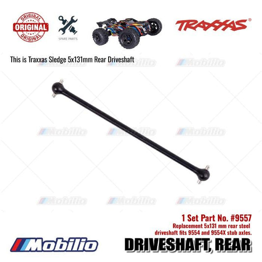 Traxxas Part #9557 5x131 mm Rear Steel Driveshaft Fits 9554 and 9554X Stub Axles for RC Sledge