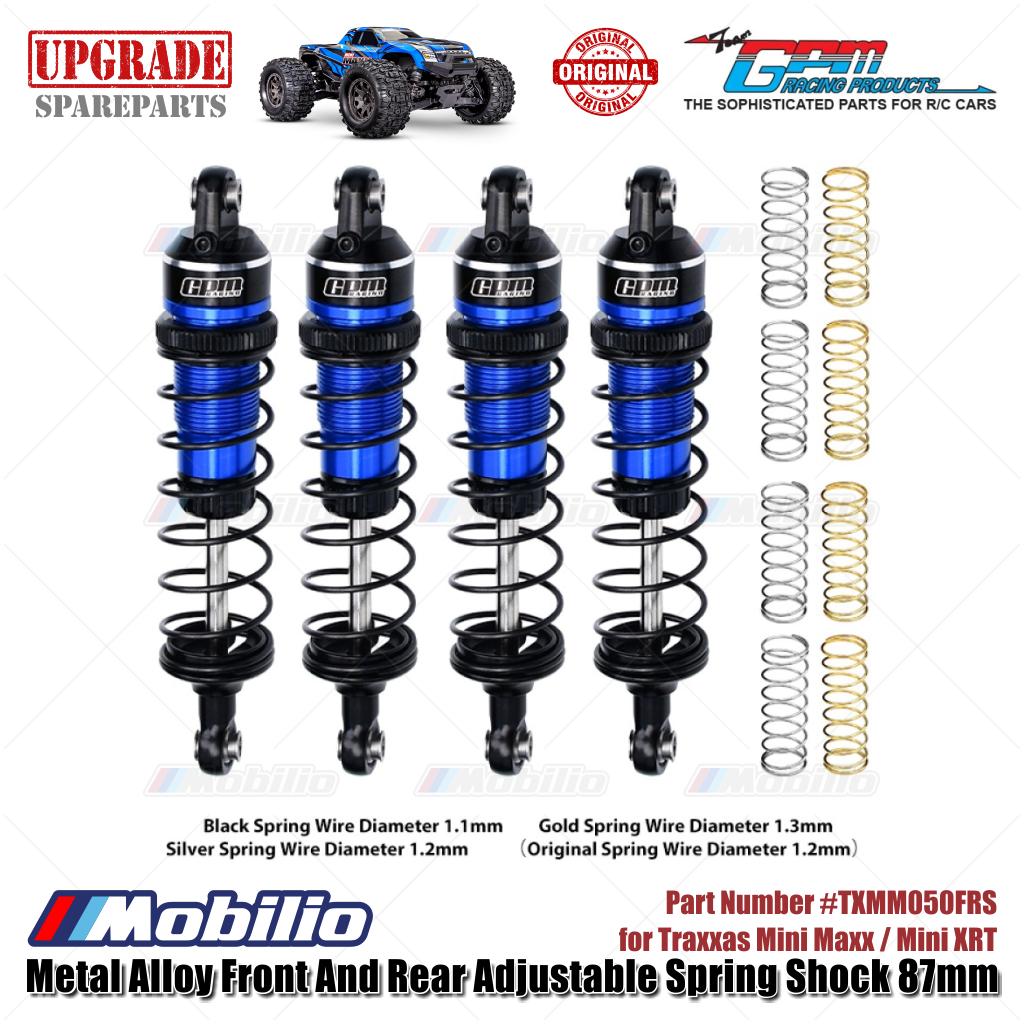 GPM Part #TXMM087FR Alloy Front and Rear Adjustable Spring Shock 87mm for RC Traxxas Mini Maxx / Mini XRT